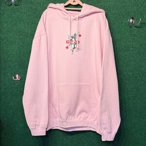 543 Primitive Pink Hoodie w/Cupid & Hearts